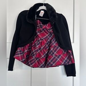 Plaid Red and Black Kids skirt and sweater